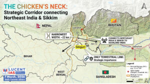 Chicken's Neck Corridor: Map | Current Affairs for APSC & UPSC | Lucent IAS