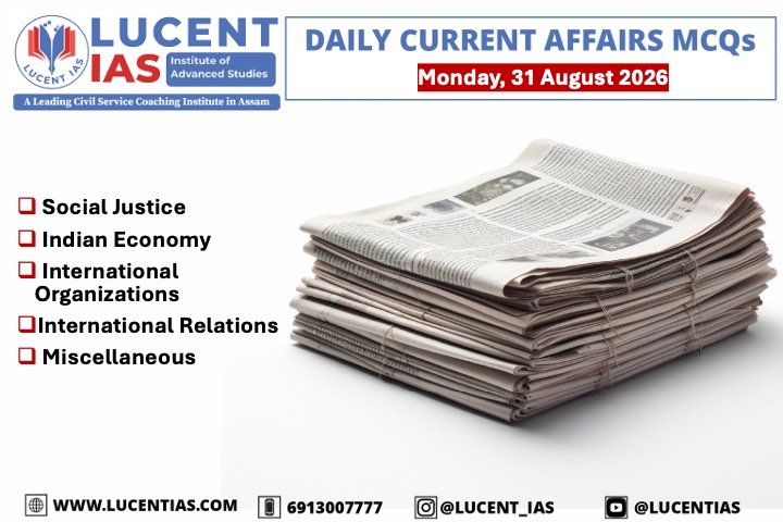 APSC Current Affairs MCQs 31 August 2026 on Gender Parity Index, BharatGen AI, SCO, India–Myanmar–Thailand Highway and India–Uzbekistan relations